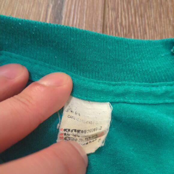 VTG New York City NYC Adult XL Shirt State Single Stitch Teal Turquoise USA 80s - Picture 3 of 8